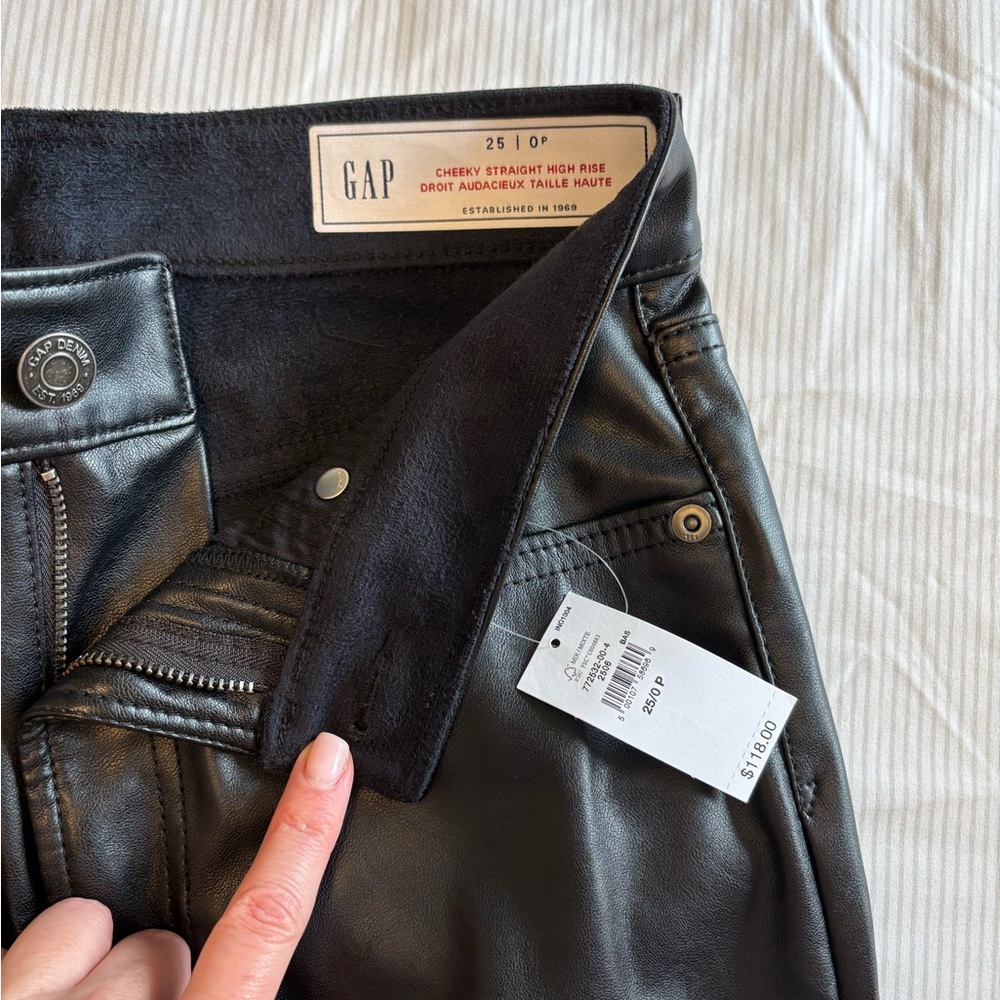 GAP Black High-Rise Leather Pants